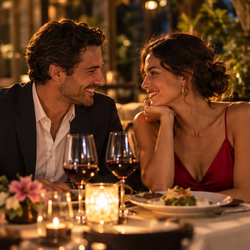 Concept visual of a romantic dinner